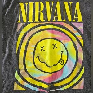 Nirvana Graphic Tee with Smiley Face
